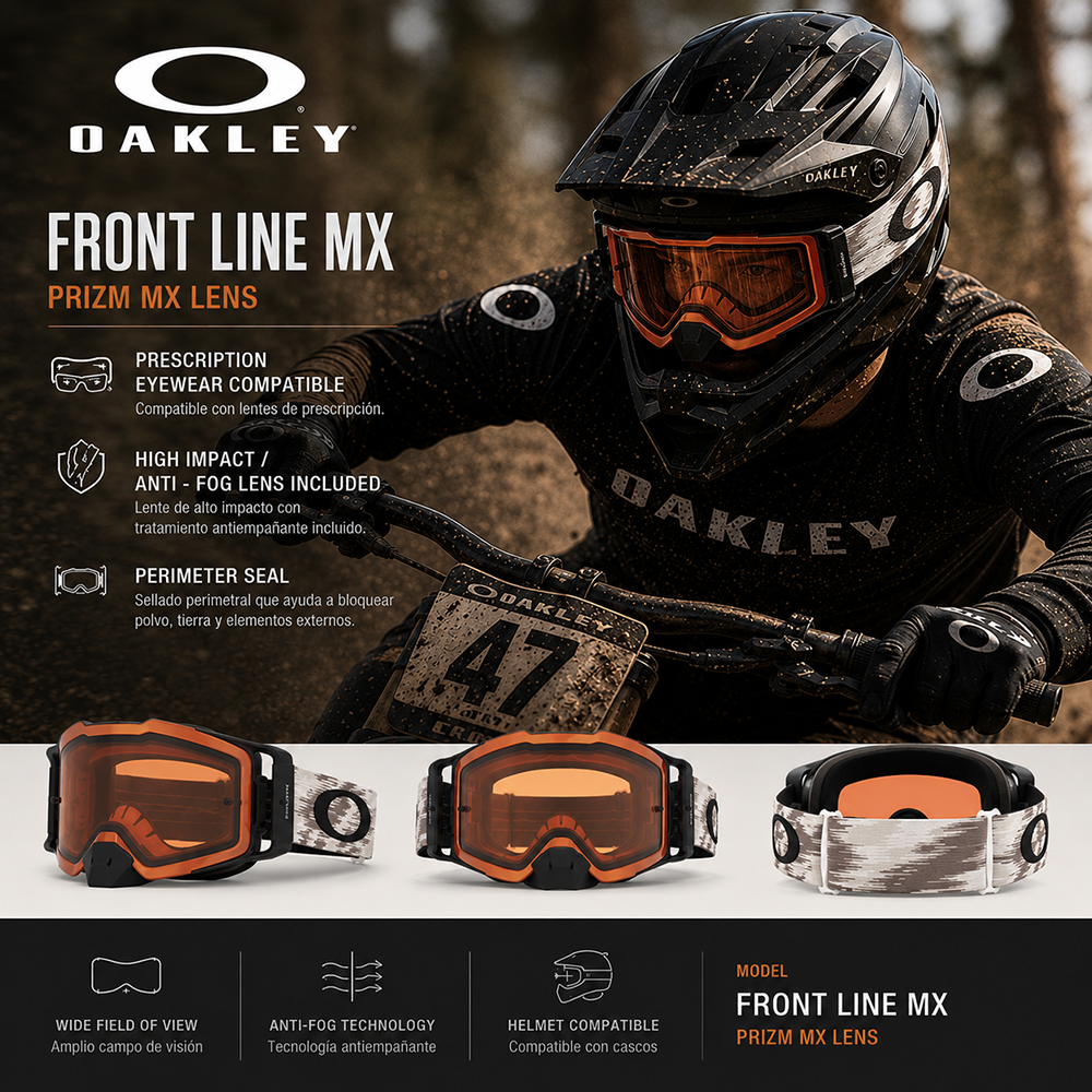 Goggles Oakley Front Line Mx Matte White Speed W/ Prizm