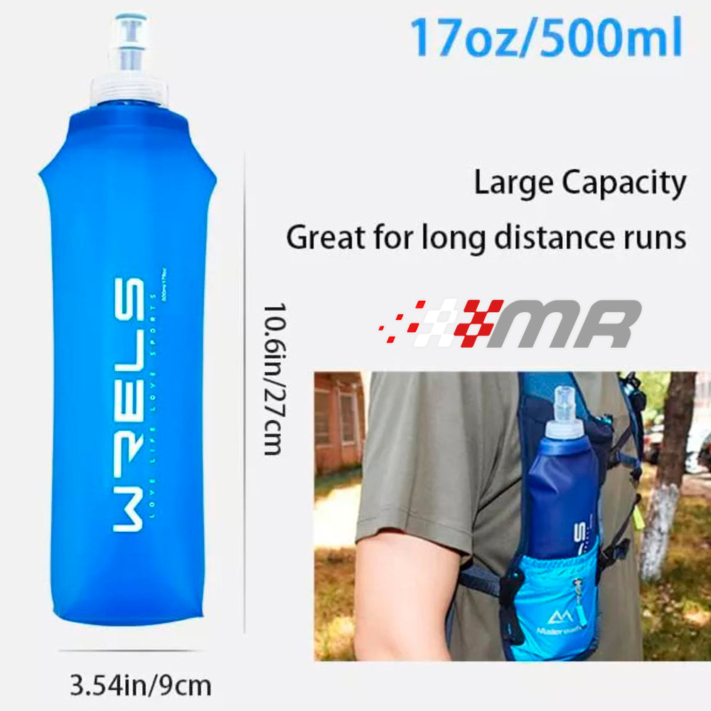 Botella deportiva Flexible WRELS para running o ciclismo Azul