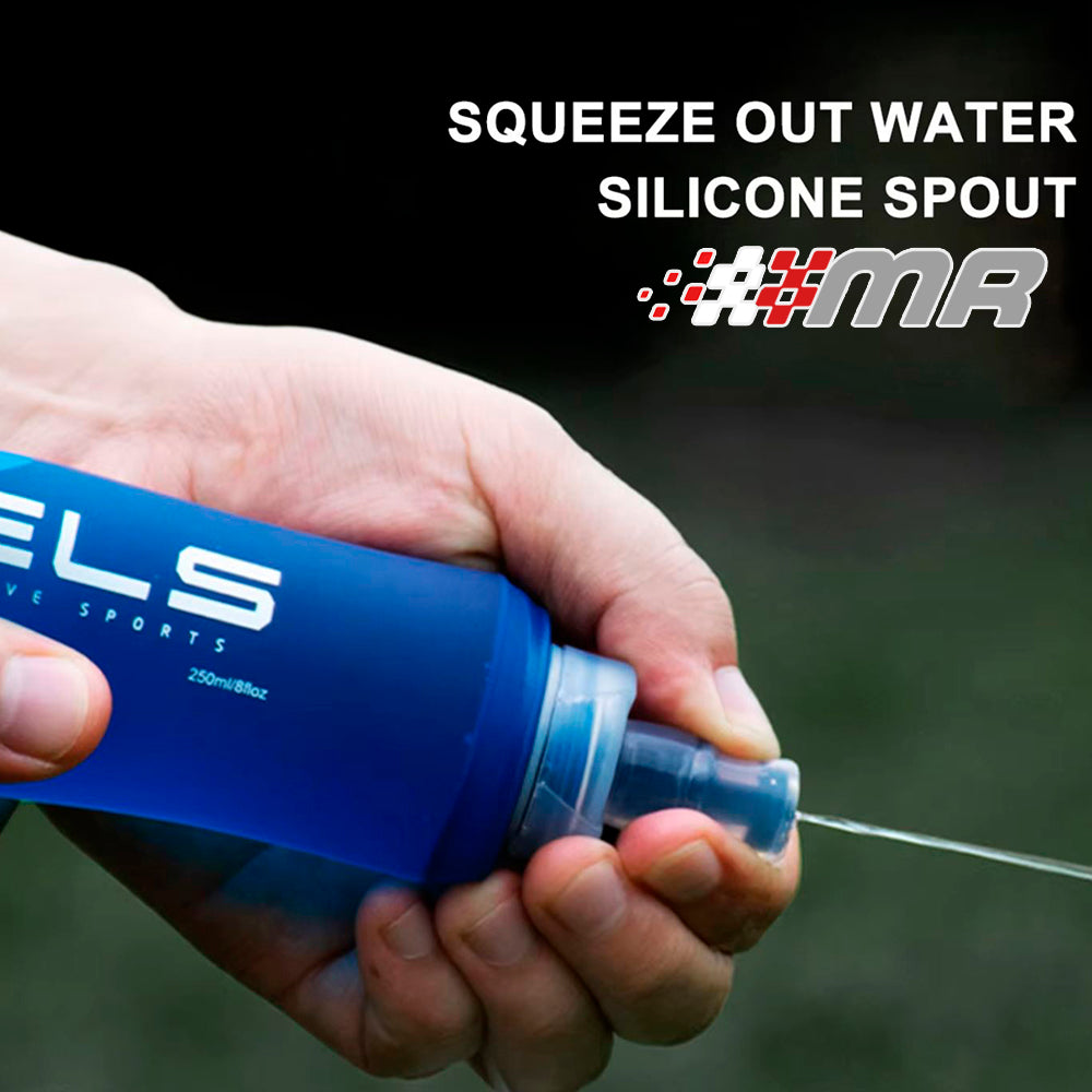 Botella deportiva Flexible WRELS para running o ciclismo Azul