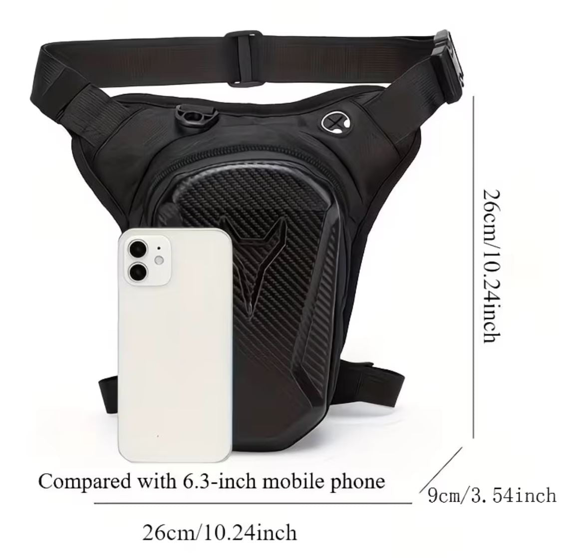 Muslera Para Motociclista Con Tapa Rígida Tipo Diseño Carbon