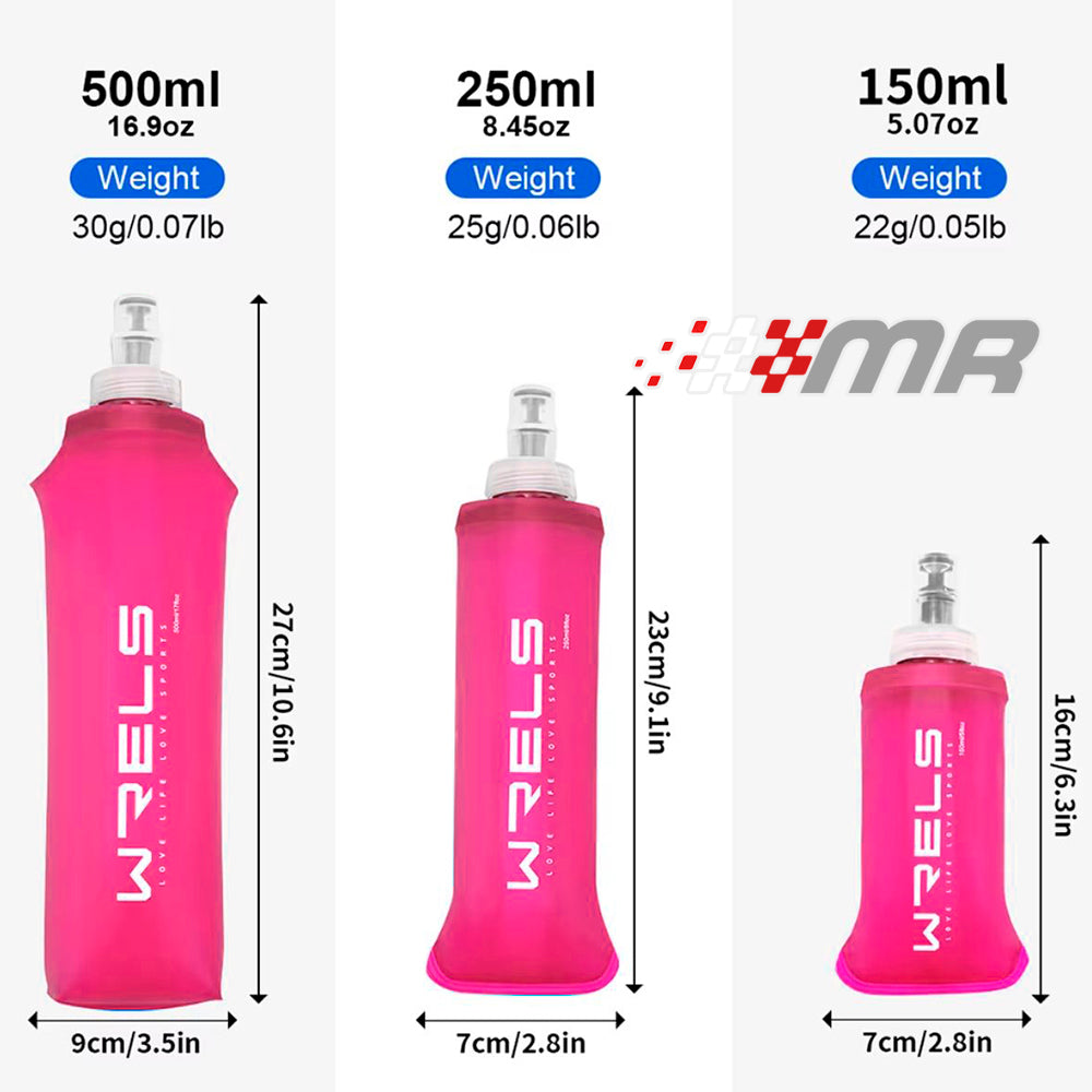 Botella deportiva Flexible WRELS para running o ciclismo Azul