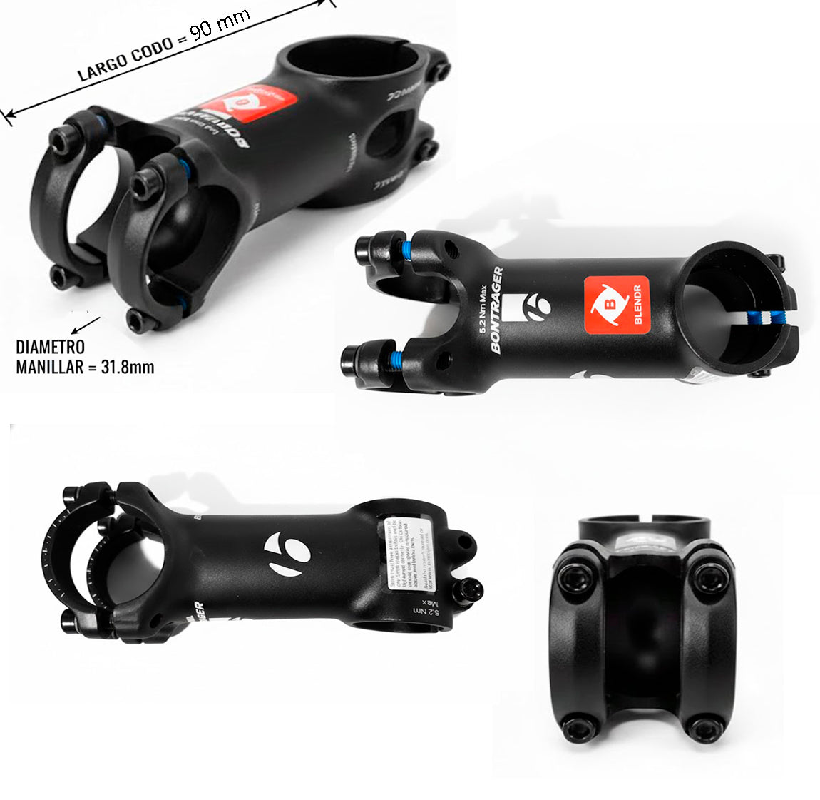 Codo Potencia De Aluminio Para Bicicleta Mtb Ruta Bontrger