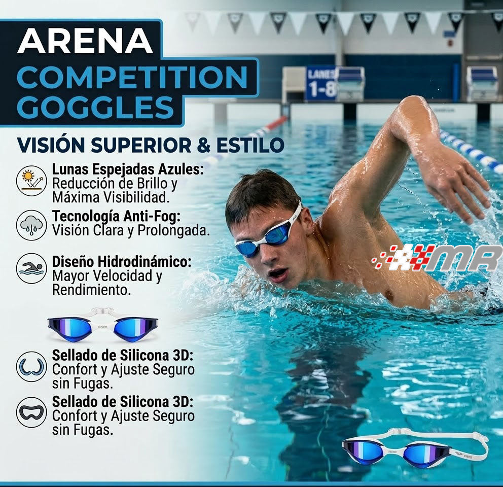 Lentes Goggles De Natación Arena Espejado con filtro UV400