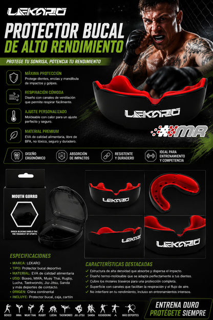 Protector Bucal Mma Boxeo Muay Thai Lekaro Moldeable