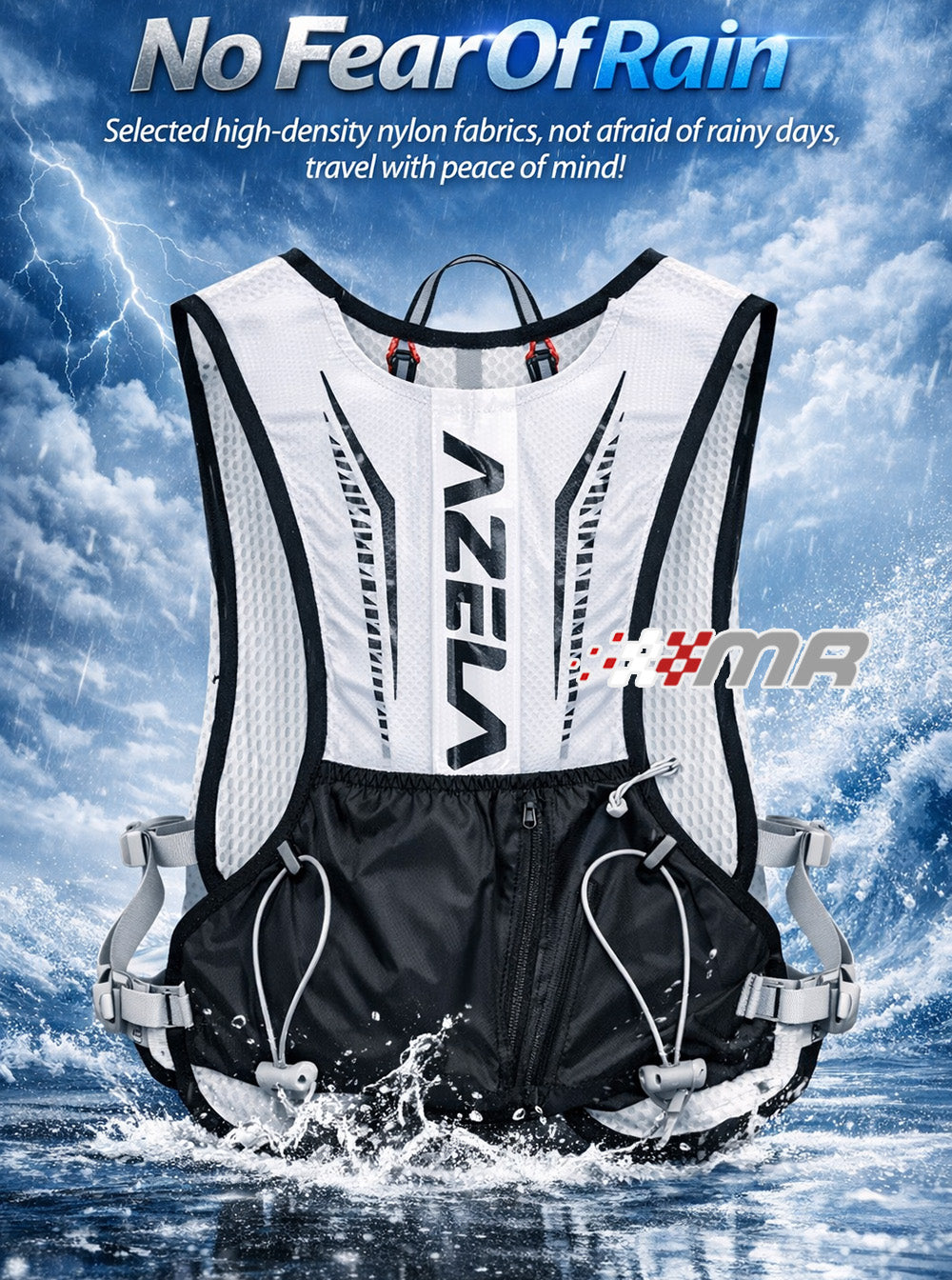 Chaleco De Hidratación Running 5Lt Azela Ultraligero Reflectivo