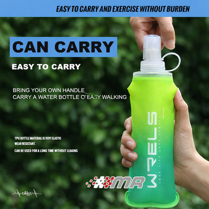 Botella deportiva Flexible WRELS para running o ciclismo Azul