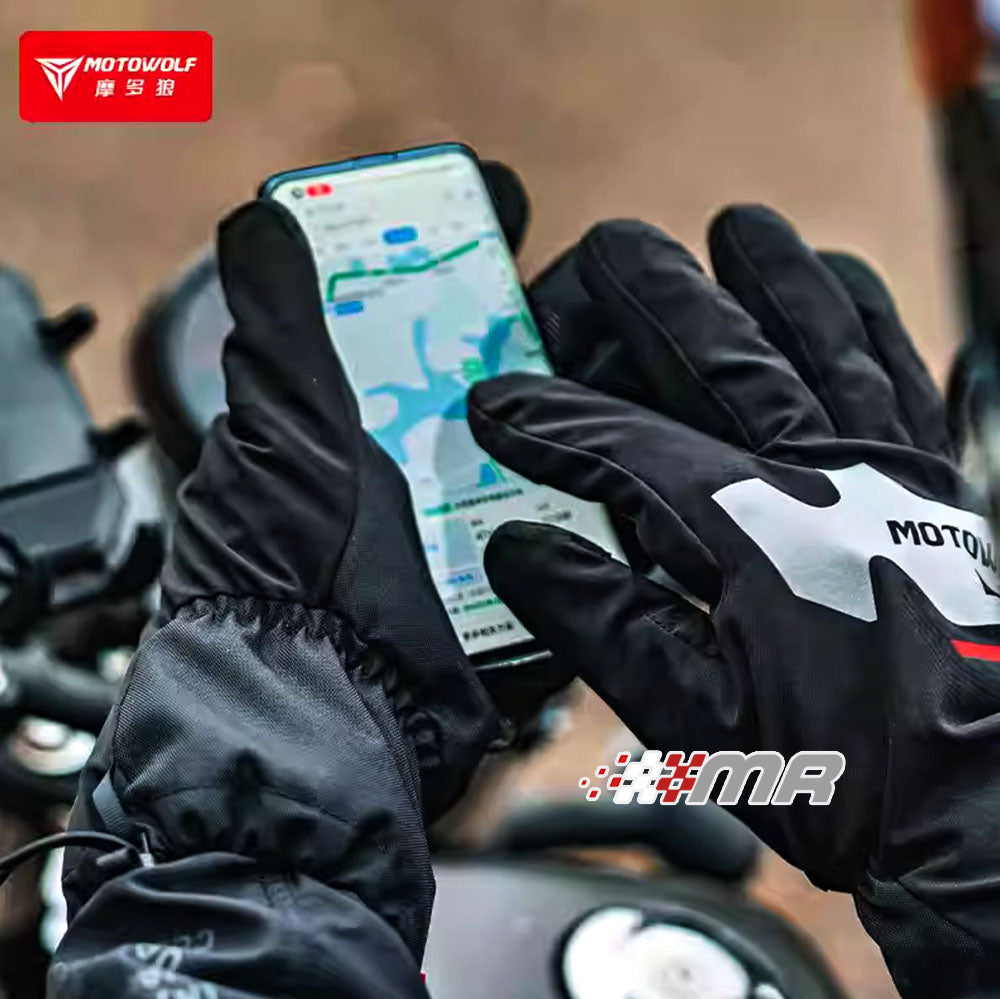 Cubre Guantes Impermeables Tactiles Motowolf Para Moto Talla M/L