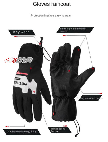 Cubre Guantes Impermeables Tactiles Motowolf Para Moto Talla M/L