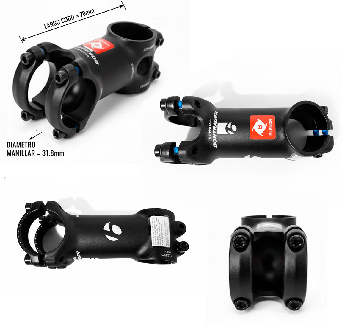 Codo Potencia De Aluminio Para Bicicleta Mtb Ruta Bontrger