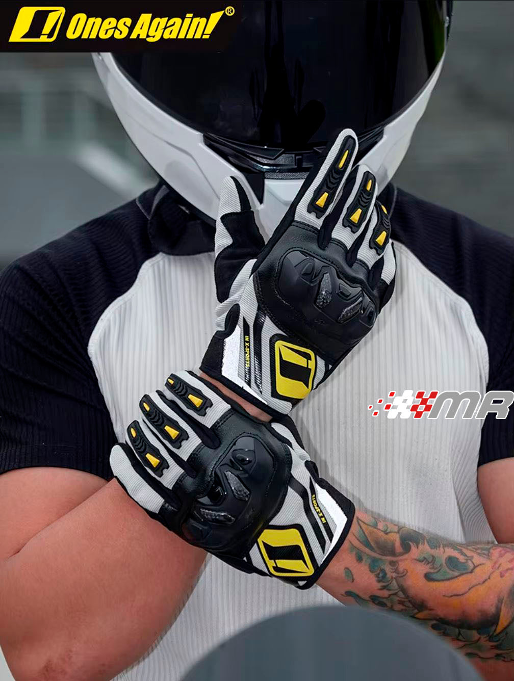 GUANTES PARA MOTO CON PROTECCIONES EN CARBON ONES AGAIN