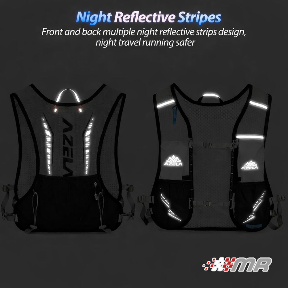 Chaleco De Hidratación Running 5Lt Azela Ultraligero Reflectivo