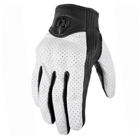 GUANTES DE CUERO PARA MOTO ICON PERSUIT - BLANCO