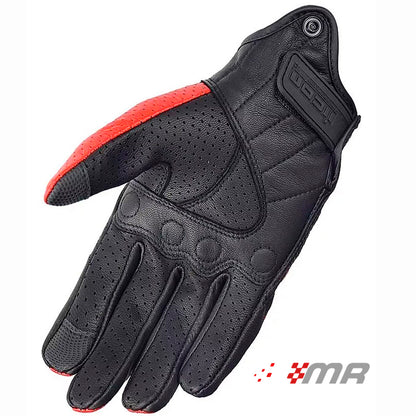 GUANTES DE CUERO PARA MOTO ICON PERSUIT - ROJO